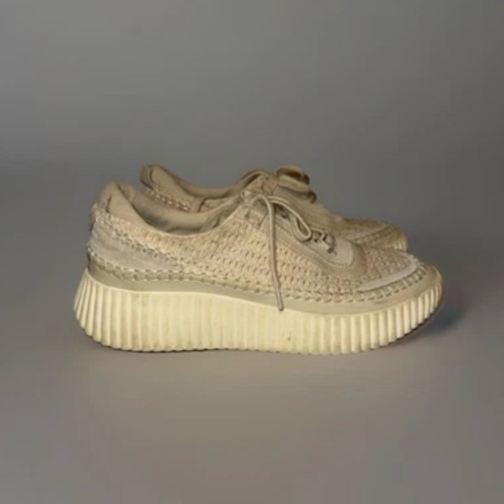 Dolce Vita Dolen Sandstone Knit Platform Sneakers Woman's Size 10